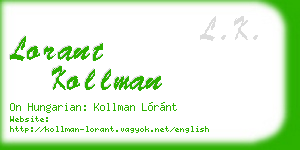 lorant kollman business card