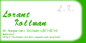 lorant kollman business card